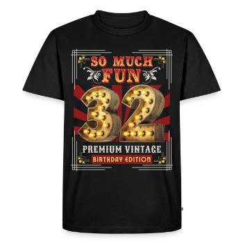 32nd birthday 32 years Vintage-Retro Fun-Birthday - Men's Premium Organic T-Shirt - black - Front - Nico (187cm)