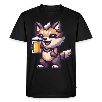 Bière Wolf Pixel - T-shirt Premium bio Homme - noir - Devant - Nico (187cm)