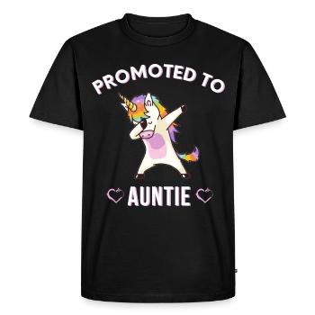 Promoted to Auntie, Cute Aunt, New Aunt, Funny - Men's Premium Organic T-Shirt - black - Front - Nico (187cm)