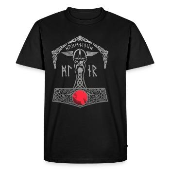 Thor Hammer Mjölnir Walhalla Vikings Men Thors - Men's Premium Organic T-Shirt - black - Front - Nico (187cm)
