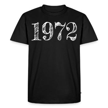 1972 Millésime Année de construction Cadeau d’anniversaire - T-shirt Premium bio Homme - noir - Devant - Nico (187cm)