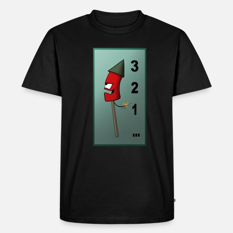 Sylvester 3 2 1 - Männer Premium Bio T-Shirt - Schwarz