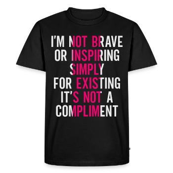 Contre le capacitisme ! Contre l’hostilité envers les handicapés - T-shirt Premium bio Homme - noir - Devant - Nico (187cm)
