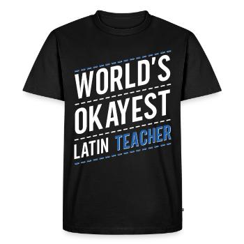 Professeur de latin Professeur de latin Professeur de latin - T-shirt Premium bio Homme - noir - Devant - Nico (187cm)