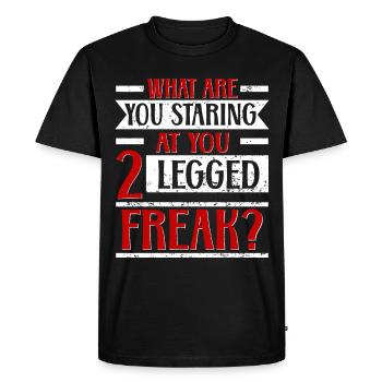 Wheelchair user Leg amputation - Men's Premium Organic T-Shirt - black - Front - Nico (187cm)
