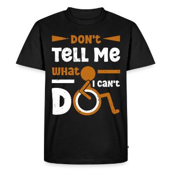 Wheelchair user Leg amputation - Men's Premium Organic T-Shirt - black - Front - Nico (187cm)