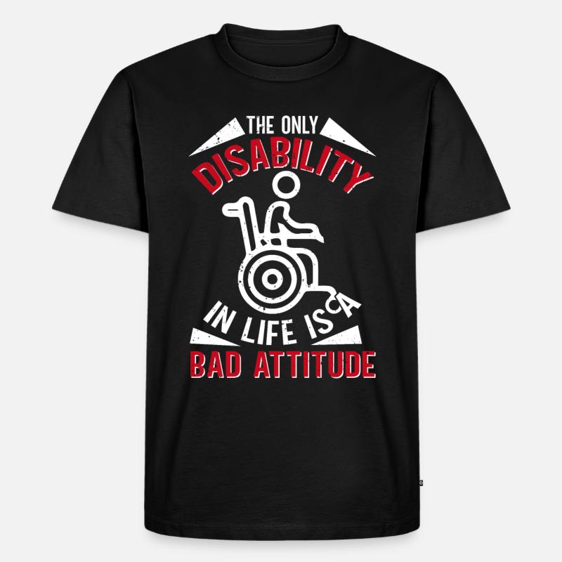 Rollstuhl Beinamputation Bewusstsein Amputation - Männer Premium Bio T-Shirt - Schwarz