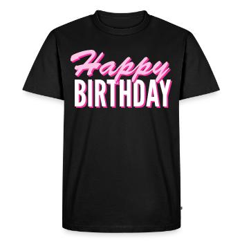 Félicitations Idée cadeau de vœux d’anniversaire - T-shirt Premium bio Homme - noir - Devant - Nico (187cm)