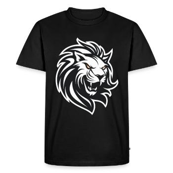 Lion's head in black and white - Men's Premium Organic T-Shirt - black - Front - Nico (187cm)