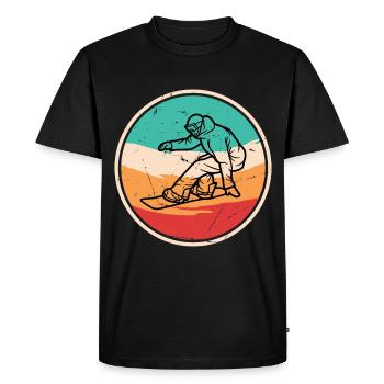 Vintage snowboard - Men's Premium Organic T-Shirt - black - Front - Nico (187cm)