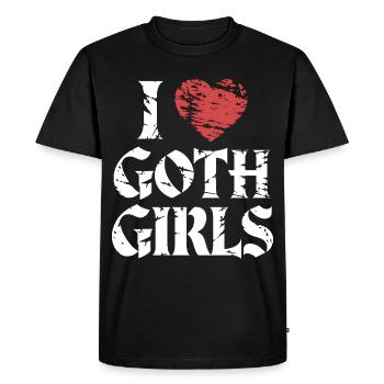 J’adore les filles gothiques ! Gothique Esthétique Goth Mommy - T-shirt Premium bio Homme - noir - Devant - Nico (187cm)