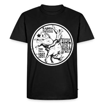 Cowboy de rodéo équitation taureau western lasso cadeau - T-shirt Premium bio Homme - noir - Devant - Nico (187cm)