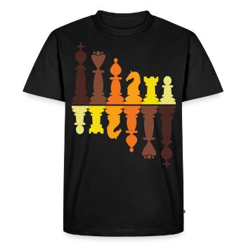 Vintage pièces d'échecs rétro roi reine pion tour - T-shirt Premium bio Homme - noir - Devant - Nico (187cm)