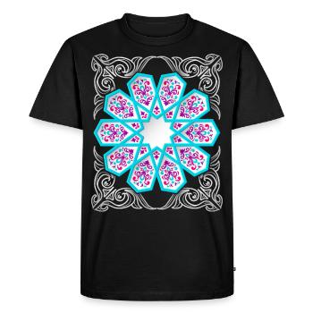 Persian ornament with silver décor in 3D style - Men's Premium Organic T-Shirt - black - Front - Nico (187cm)
