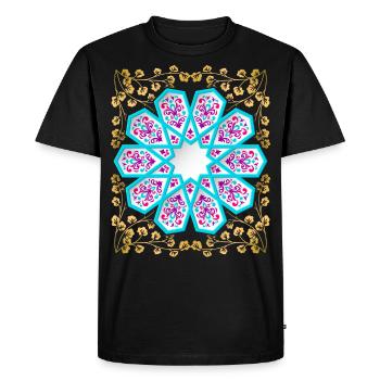 Persian ornament with gold décor in 3d style - Men's Premium Organic T-Shirt - black - Front - Nico (187cm)