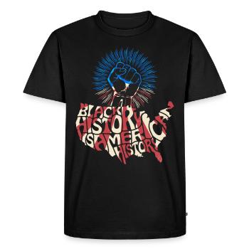 Black History Month America Flag Slogan - Men's Premium Organic T-Shirt - black - Front - Nico (187cm)