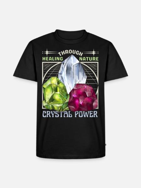 Healing Crystals, Esoteric, Crystal Power - Men's Premium Organic T-Shirt - black