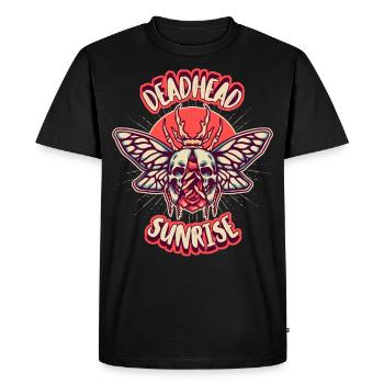 Skull with moth, moth - Men's Premium Organic T-Shirt - black - Front - Nico (187cm)
