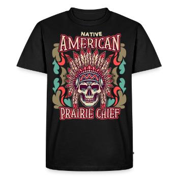 Skull Skull America Indien drôle de dicton - T-shirt Premium bio Homme - noir - Devant - Nico (187cm)