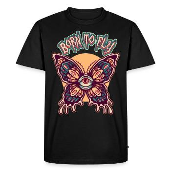 Flying, flight crew, deadhead saying born-to-fly - Men's Premium Organic T-Shirt - black - Front - Nico (187cm)