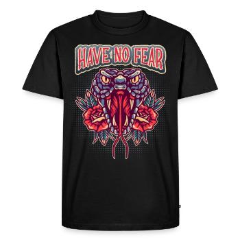 Serpent Cobra, horreur, dicton comique Have-No-Fear - T-shirt Premium bio Homme - noir - Devant - Nico (187cm)