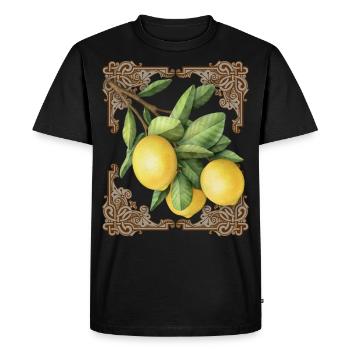 Illustration de citrons vintage - T-shirt Premium bio Homme - noir - Devant - Nico (187cm)