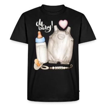 Barboteuses, biberon pour bébé, dire - T-shirt Premium bio Homme - noir - Devant - Nico (187cm)