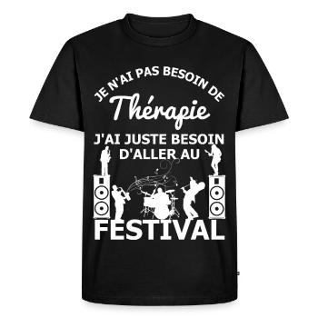 Thérapie Festival - T-shirt Premium bio Homme - noir - Devant - Nico (187cm)