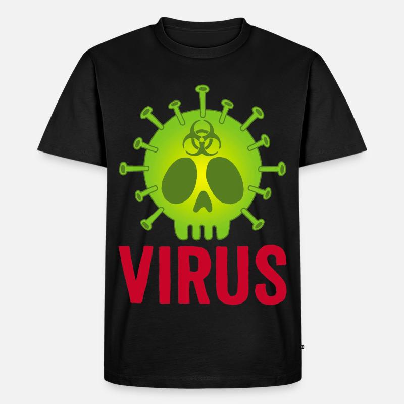Todeskopf Virus - Männer Premium Bio T-Shirt - Schwarz