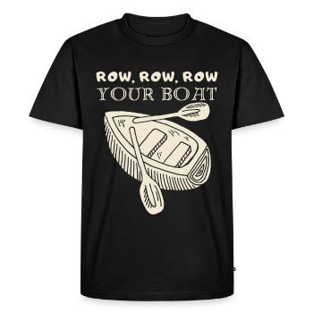 Aviron, bateau, bateau à rames drôle en disant comptine - T-shirt Premium bio Homme - noir - Devant - Nico (187cm)