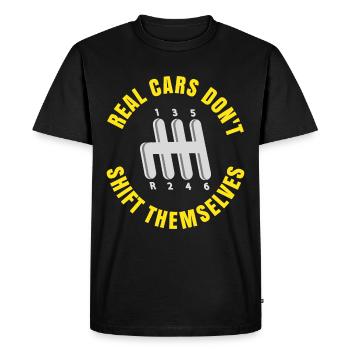 Les vraies voitures ne changent pas de vitesse par elles-mêmes - T-shirt Premium bio Homme - noir - Devant - Nico (187cm)