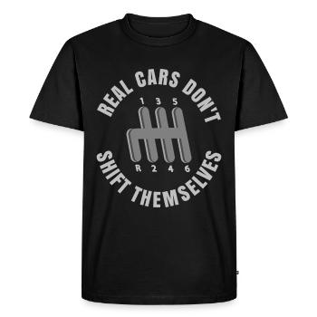 Les vraies voitures ne changent pas de vitesse par elles-mêmes - T-shirt Premium bio Homme - noir - Devant - Nico (187cm)