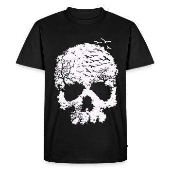 Tree of Life Skull Illustration - Men's Premium Organic T-Shirt - black - Front - Nico (187cm)