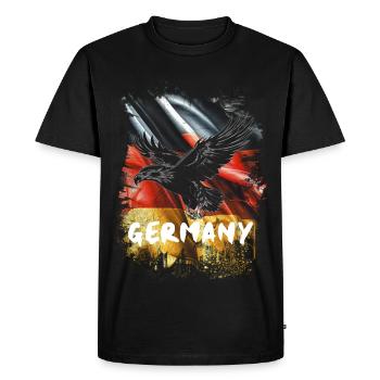 German eagle with Germany flag - Men's Premium Organic T-Shirt - black - Front - Nico (187cm)