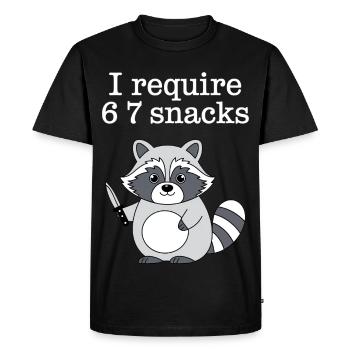 6-7 Internet Meme Cooler 6 7 Raccoon - Men's Premium Organic T-Shirt - black - Front - Nico (187cm)