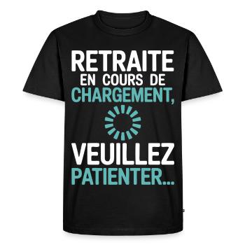 Retreat Loading – Senior Humor - Men's Premium Organic T-Shirt - black - Front - Nico (187cm)
