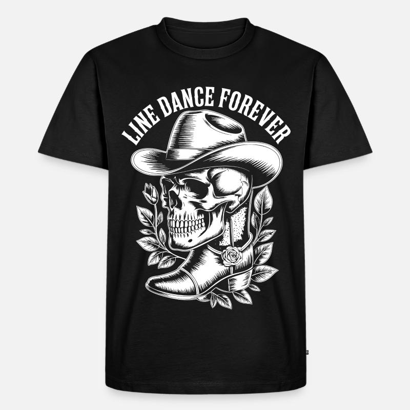 Line Dance Forever Skull - Männer Premium Bio T-Shirt - Schwarz