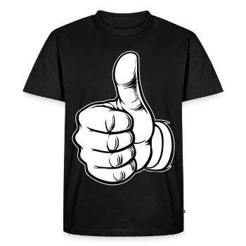 OK, icône de main pouce levée - T-shirt Premium bio Homme - noir - Devant - Nico (187cm)