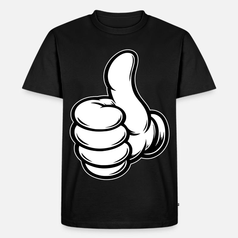 OK Comic Daumenhoch Handsymbol  - Männer Premium Bio T-Shirt - Schwarz
