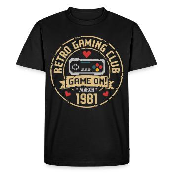 March 1981 Birthday Gift March 1981 Born - Men's Premium Organic T-Shirt - black - Front - Nico (187cm)