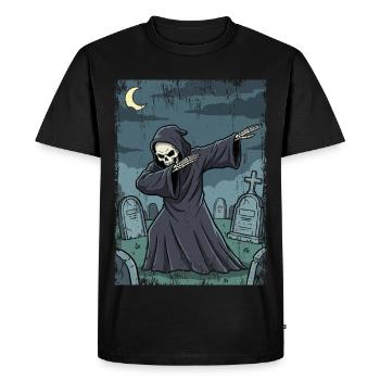 Faucheuse dans le cimetière nocturne - T-shirt Premium bio Homme - noir - Devant - Nico (187cm)