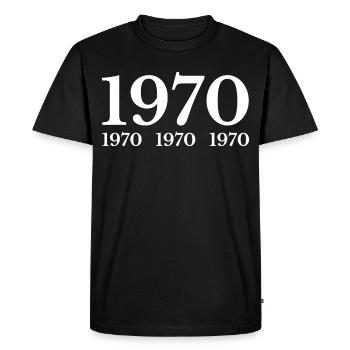 1970 - Men's Premium Organic T-Shirt - black - Front - Nico (187cm)
