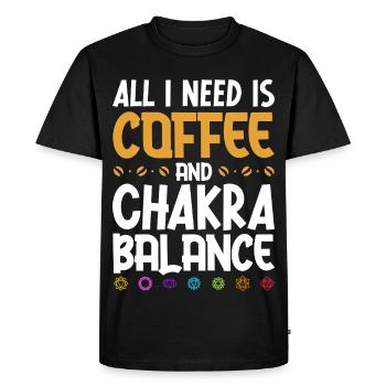 Coffee and energy flow - Men's Premium Organic T-Shirt - black - Front - Nico (187cm)