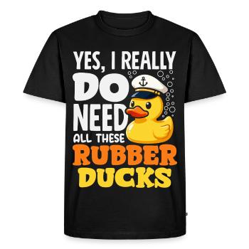 Motifs drôles de canards Citons amoureux de canards - T-shirt Premium bio Homme - noir - Devant - Nico (187cm)