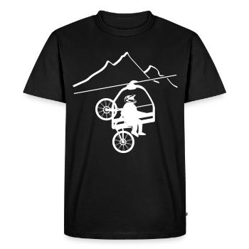 VTT entièrement télésiège vélo de descente motif ascenseur de parc - T-shirt Premium bio Homme - noir - Devant - Nico (187cm)