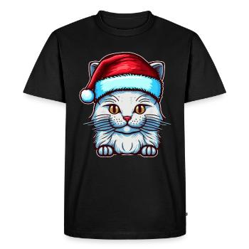 Jolie œuvre d’art numérique de chaton de Noël pour tous les chats - T-shirt Premium bio Homme - noir - Devant - Nico (187cm)
