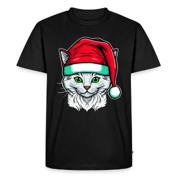 Belle œuvre d’art numérique de chaton d’hiver pour tous - T-shirt Premium bio Homme - noir - Devant - Nico (187cm)