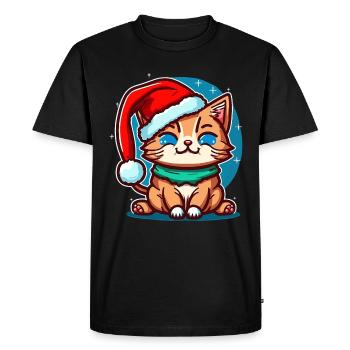 Joli dessin de chaton de l’Avent pour tous les amoureux des chatons - T-shirt Premium bio Homme - noir - Devant - Nico (187cm)