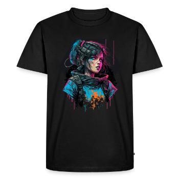 Stunning digital illustration of a Stunning Girl - Men's Premium Organic T-Shirt - black - Front - Nico (187cm)