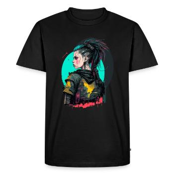 Merveilleuse illustration d’une belle fille - T-shirt Premium bio Homme - noir - Devant - Nico (187cm)